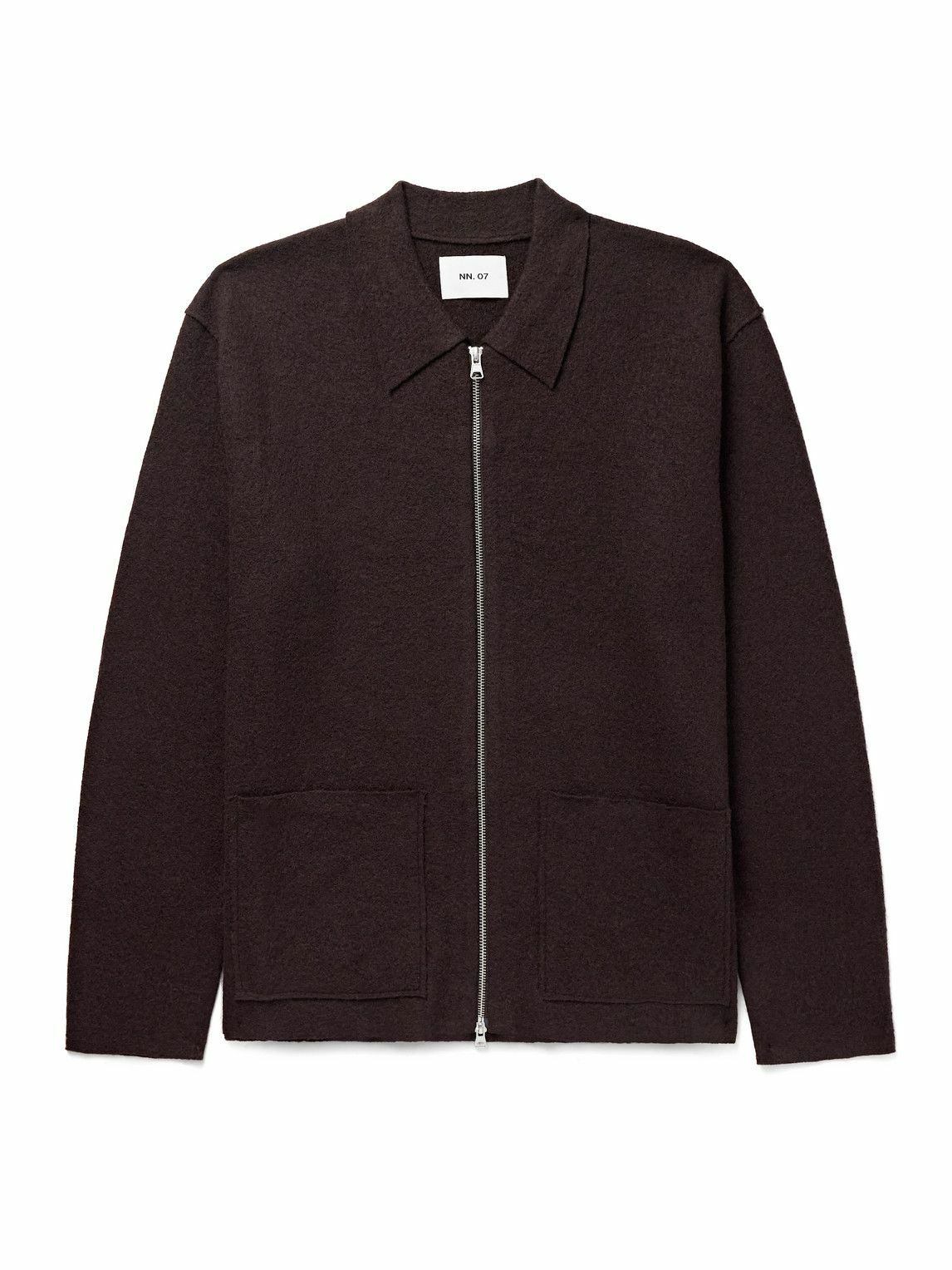 NN07 - Jonas 6398 Brushed-Wool Zip-Up Cardigan - Brown NN07