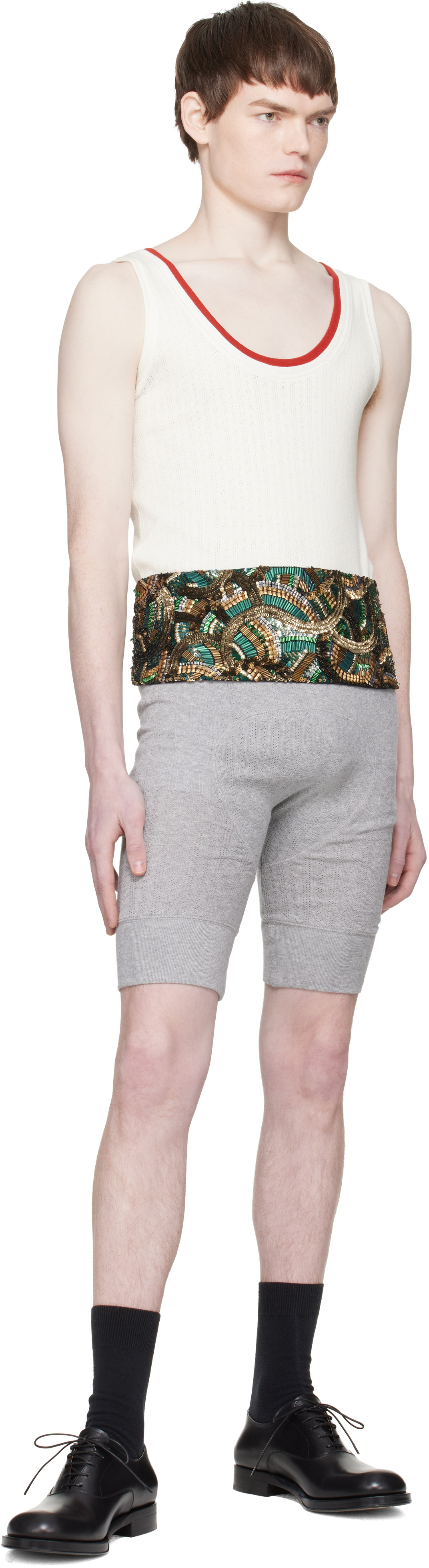 Dries Van Noten Green Sequin Belt