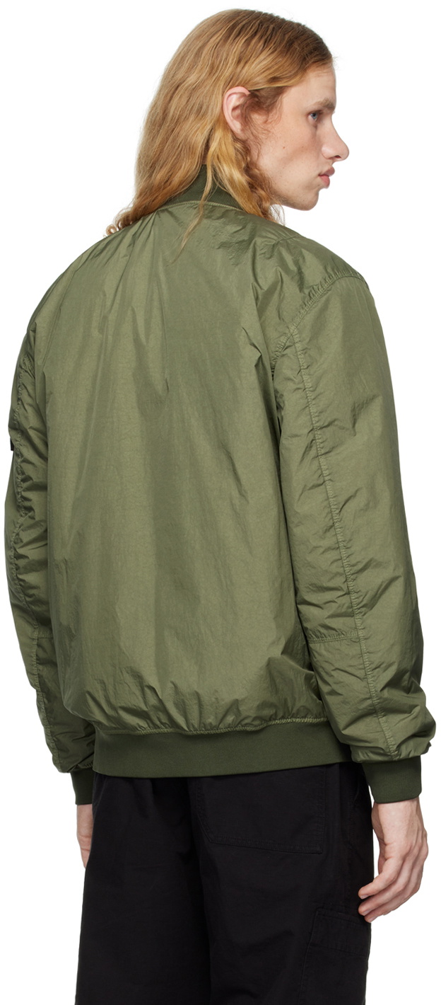 Stone Island Khaki Crinkle Bomber Jacket Stone Island
