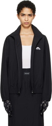 Marine Serre Black 'MS Sport' Nylon Track Jacket
