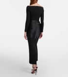 Solace London Rhianne satin-trimmed cocktail dress