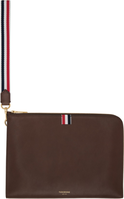 Photo: Thom Browne Brown Soft Calf Medium Gusset Document Holder