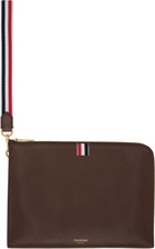 Thom Browne Brown Soft Calf Medium Gusset Document Holder