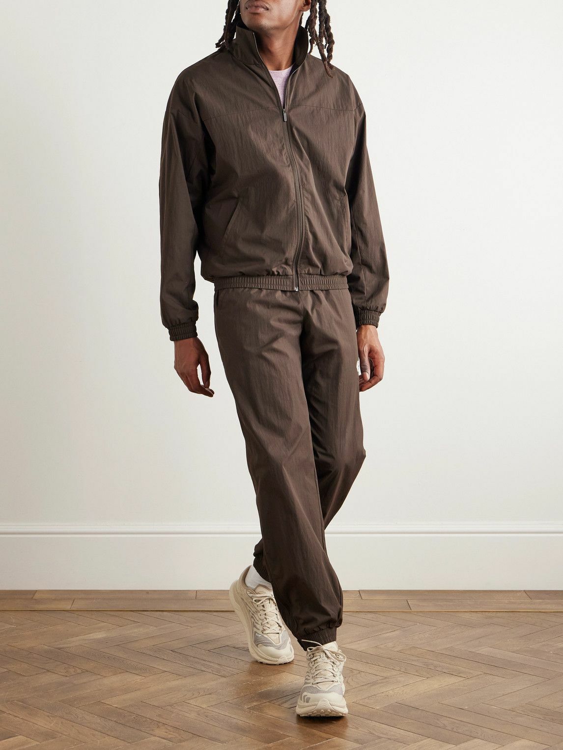 DISTRICT VISION - Nylon Track Jacket - Brown District Vision