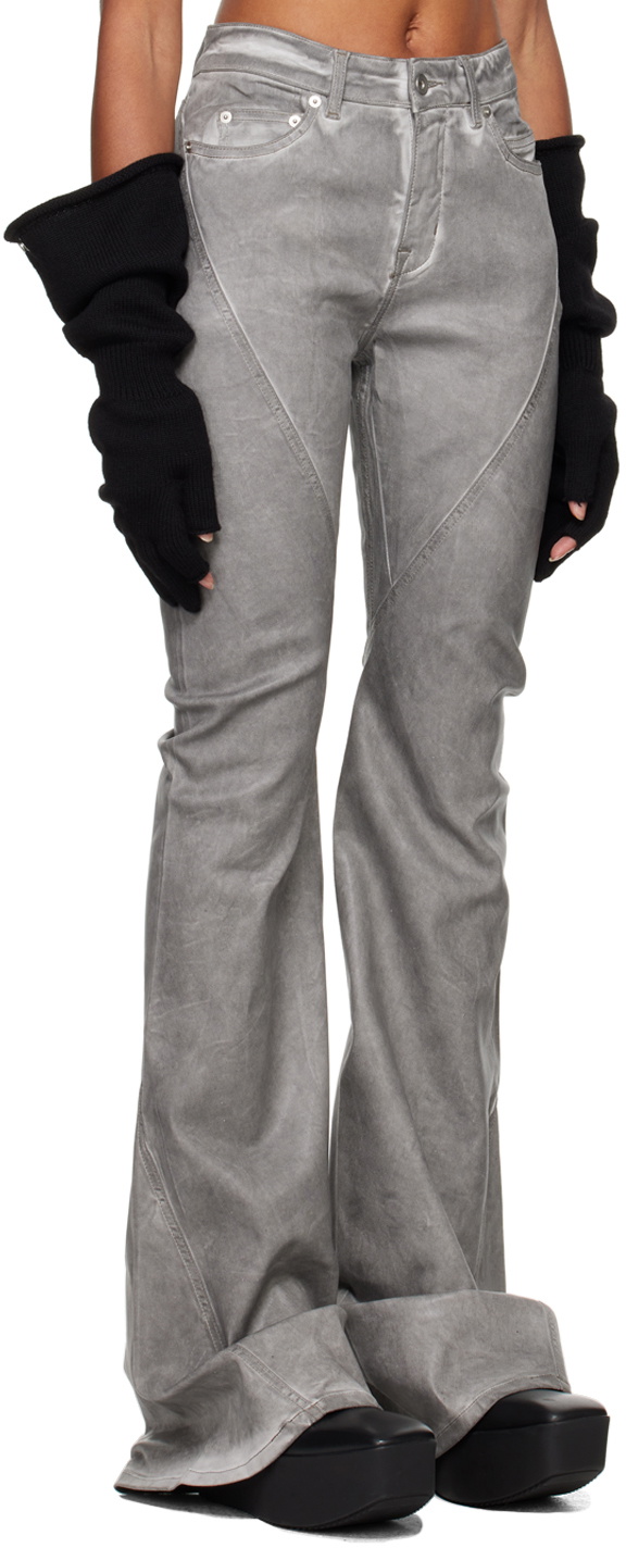 Rick Owens DRKSHDW Off-White Bias Bootcut Jeans Rick Owens Drkshdw