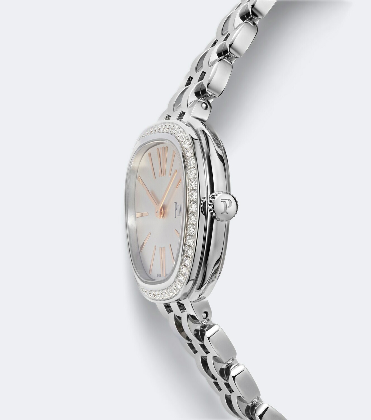 Piaget Sixtie embellished stainless steel watch