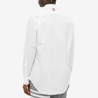 Thom Browne Men's Grosgrain Placket Solid Poplin Shirt in White