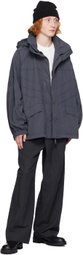 Juun.J Gray Oblique Cut Track Jacket