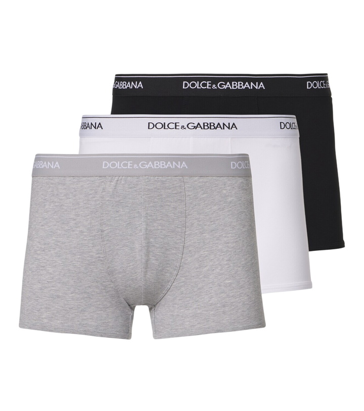 Photo: Dolce&Gabbana Set of 3 cotton-blend jersey briefs