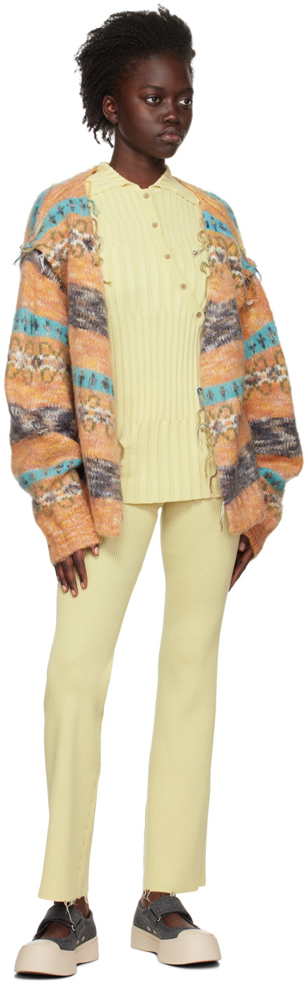 PERVERZE SSENSE Exclusive Orange Intarsia Cardigan