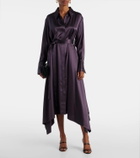Joseph Cyprien belted silk satin shirt dress