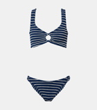 Hunza G Hallie striped ring-detail bikini