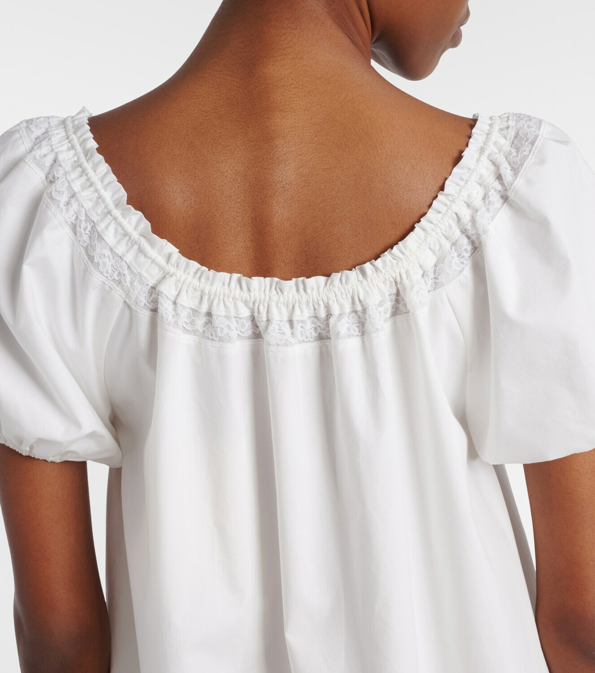 Faithfull Galle lace-trimmed cotton minidress