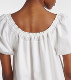 Faithfull Galle lace-trimmed cotton minidress