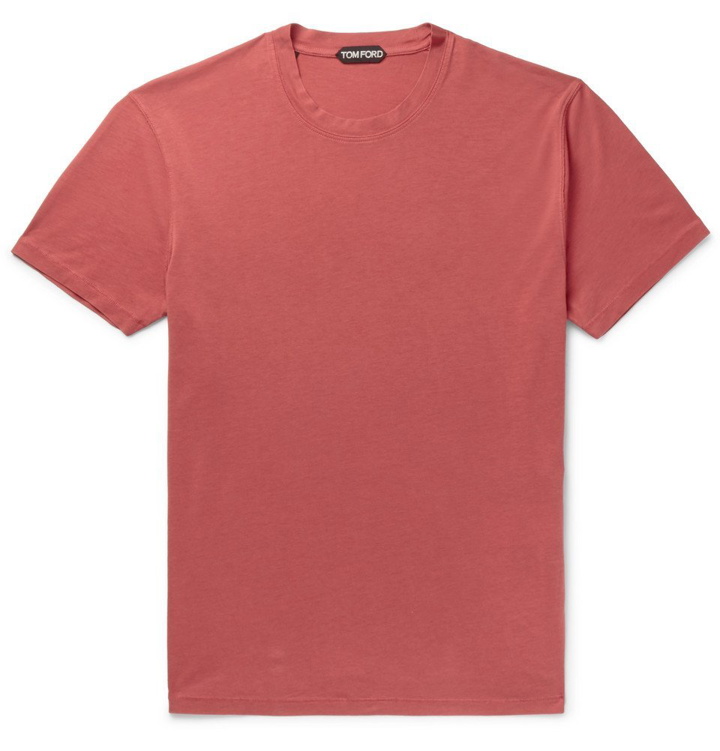 Photo: TOM FORD - Lyocell and Cotton-Blend Jersey T-Shirt - Red