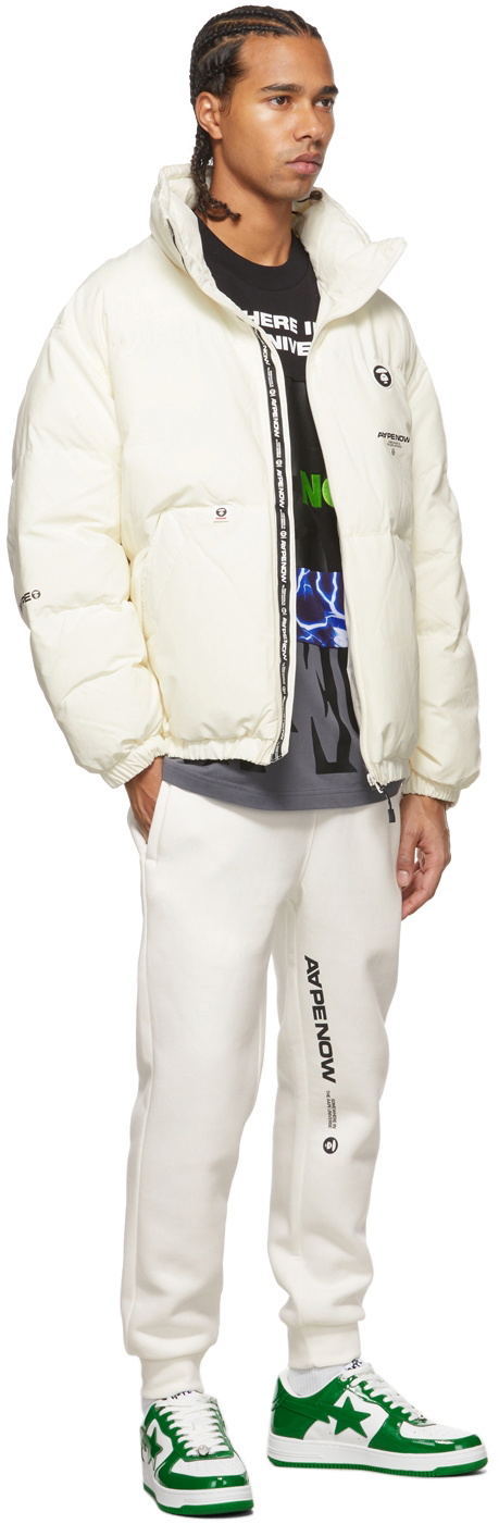 AAPE by A Bathing Ape Off-White Logo Puffer Jacket AAPE by A