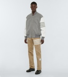 Thom Browne - Engineered stripe wool varsity jacket