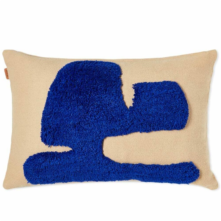 Photo: Ferm Living Lay Cushion - Rectangular in Sand/Bright Blue
