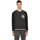 Dolce and Gabbana Black and White Striped The King Sweater