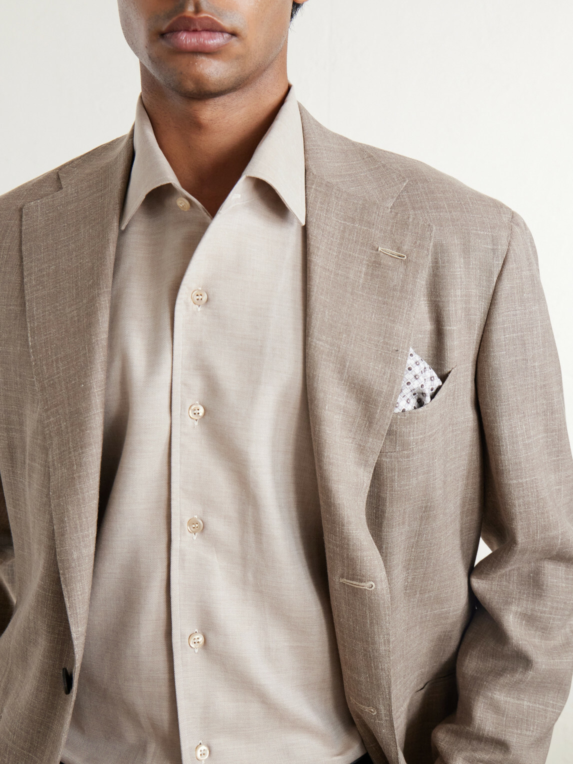 Brioni - Marcello Cotton and Cashmere-Blend Shirt - Neutrals