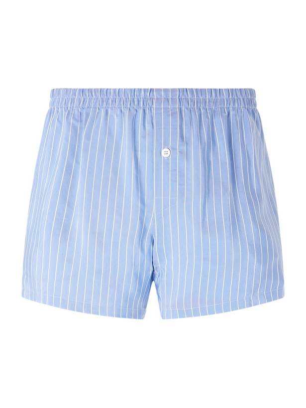 Photo: Zimmerli - Striped Woven Boxer Shorts - Blue