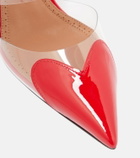Alaïa Cœur patent leather and PU mules