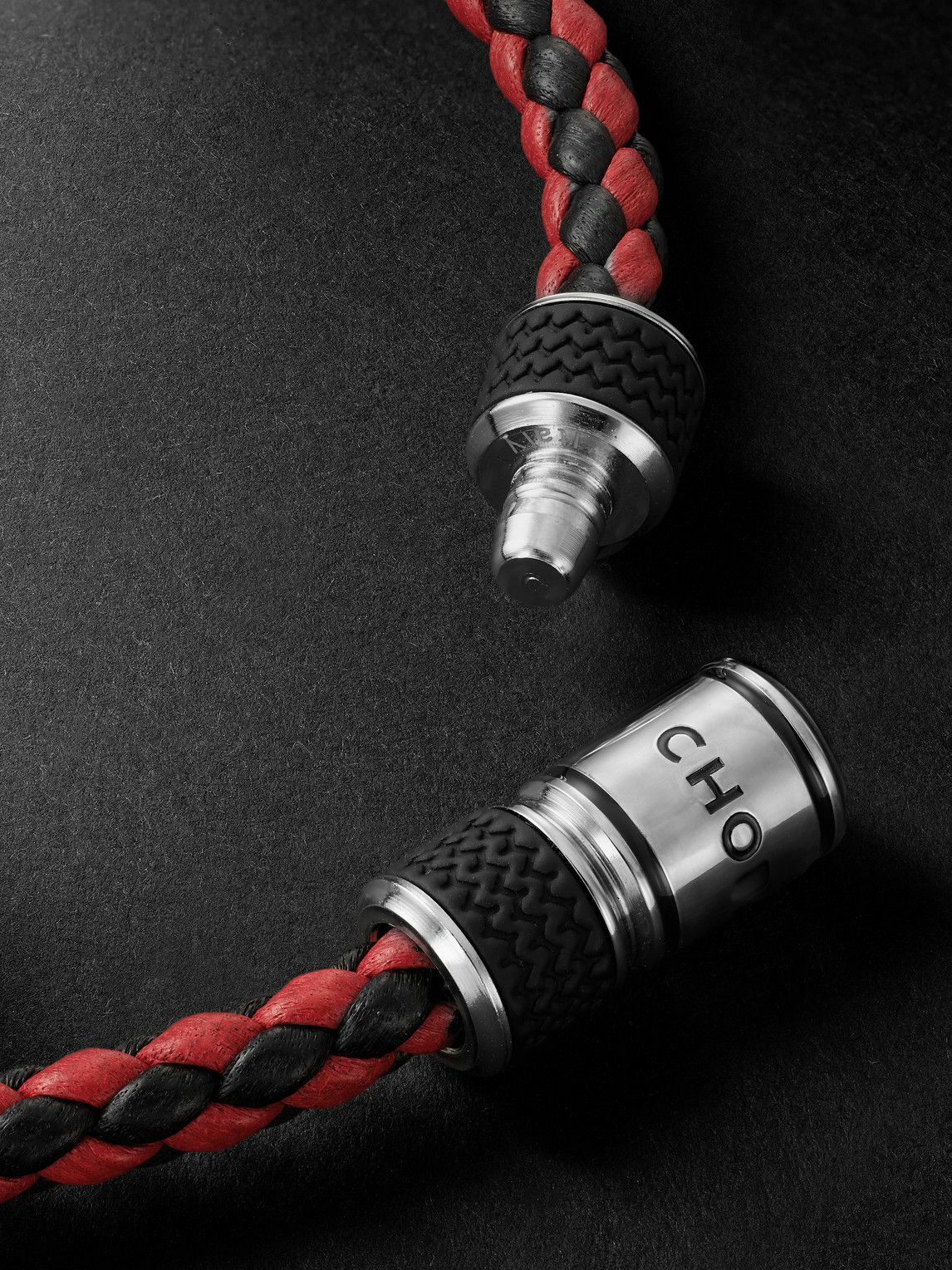 Chopard - Classic Racing Woven Leather and Silver-Tone Bracelet
