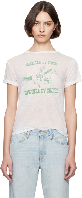 Photo: Re/Done White Classic Burnout 'Cowgirl' T-shirt