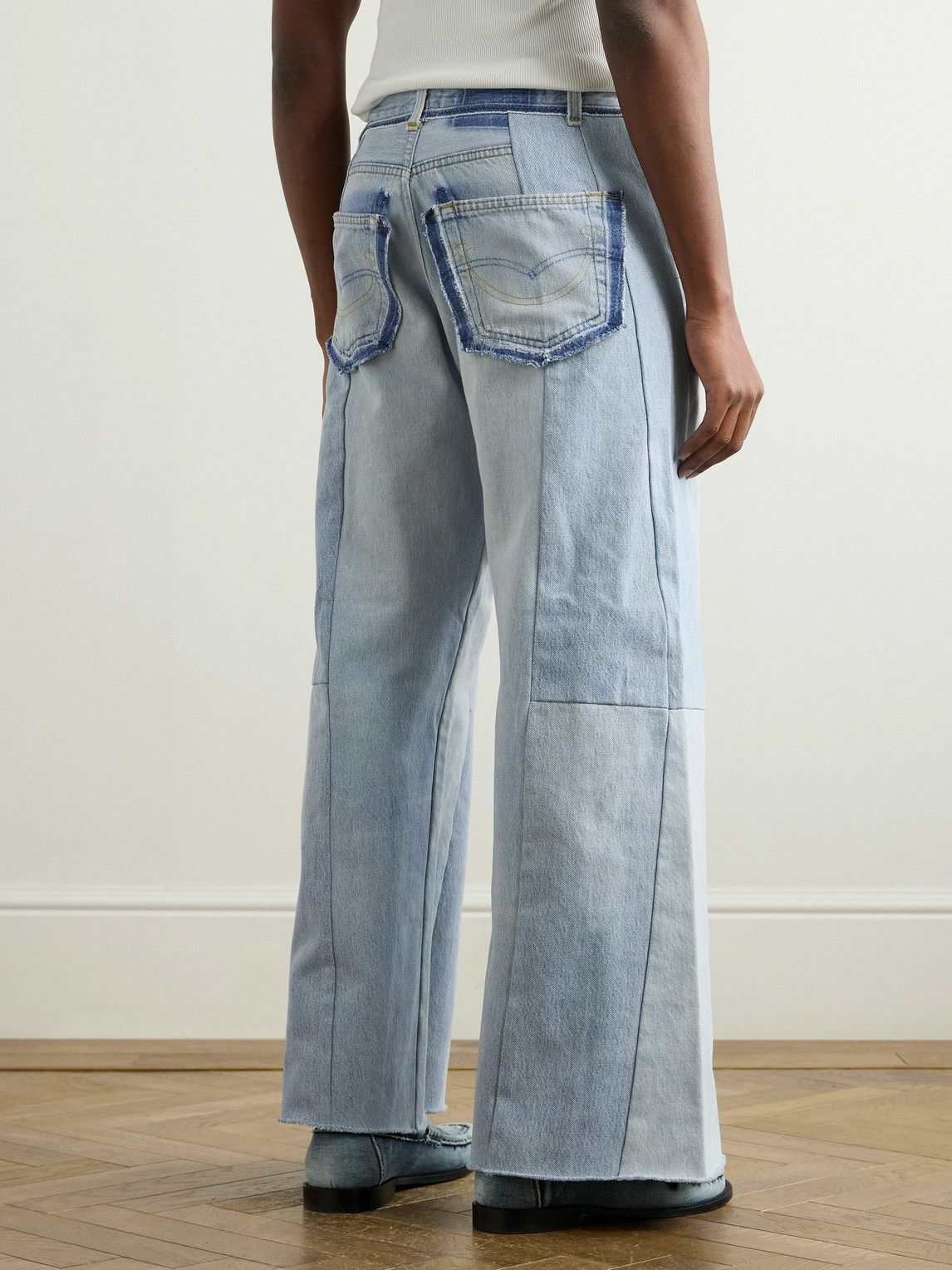 READYMADE - Flared Patchwork Jeans - Blue