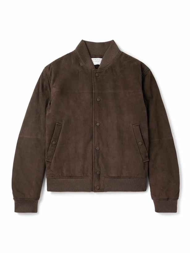 Photo: Gabriela Hearst - Greg Slim-Fit Padded Suede Bomber Jacket - Brown