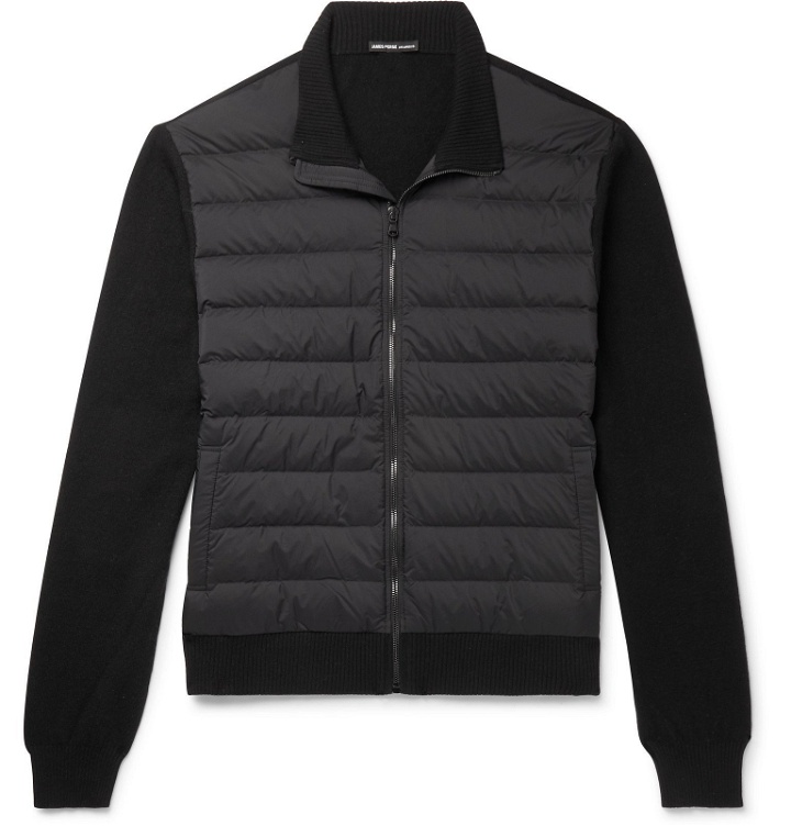 Photo: James Perse - Shell-Panelled Merino Wool and Cashmere-Blend Down Jacket - Black