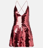 Alex Perry Sequined open-back minidress