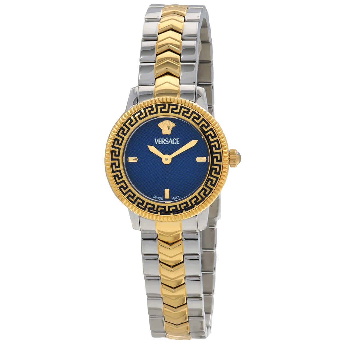 Versace Women\'s Watch with Blue Dial and Gold Details Versace Greca Slim Quartz Blue Dial Ladies Watch VE8Q00424  main image 2