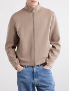 Zegna - Honeycomb-Knit Cotton, Wool and Silk-Blend Zip-Up Sweater - Brown