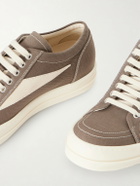 DRKSHDW by Rick Owens - Vintage Suede-Trimmed Denim Sneakers - Brown