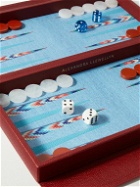 Alexandra Llewellyn - Signature Travel Pebble-Grain Leather and Denim Backgammon Set