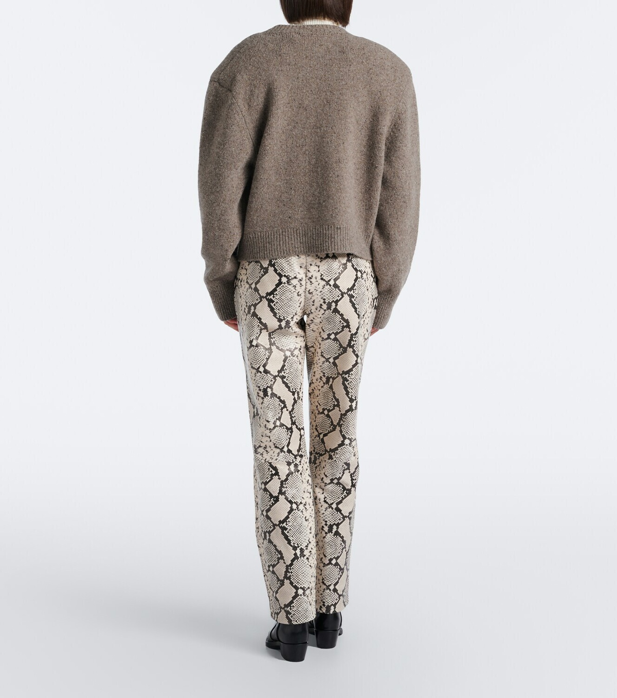 Róhe Snake-effect leather straight pants