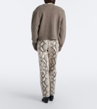 Róhe Snake-effect leather straight pants