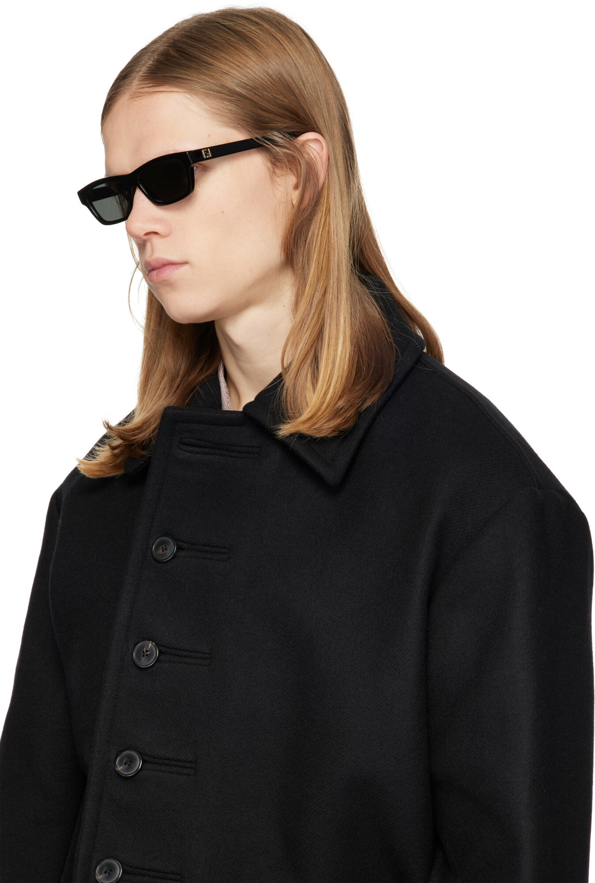 Fendi Black 'FF' Squared Sunglasses