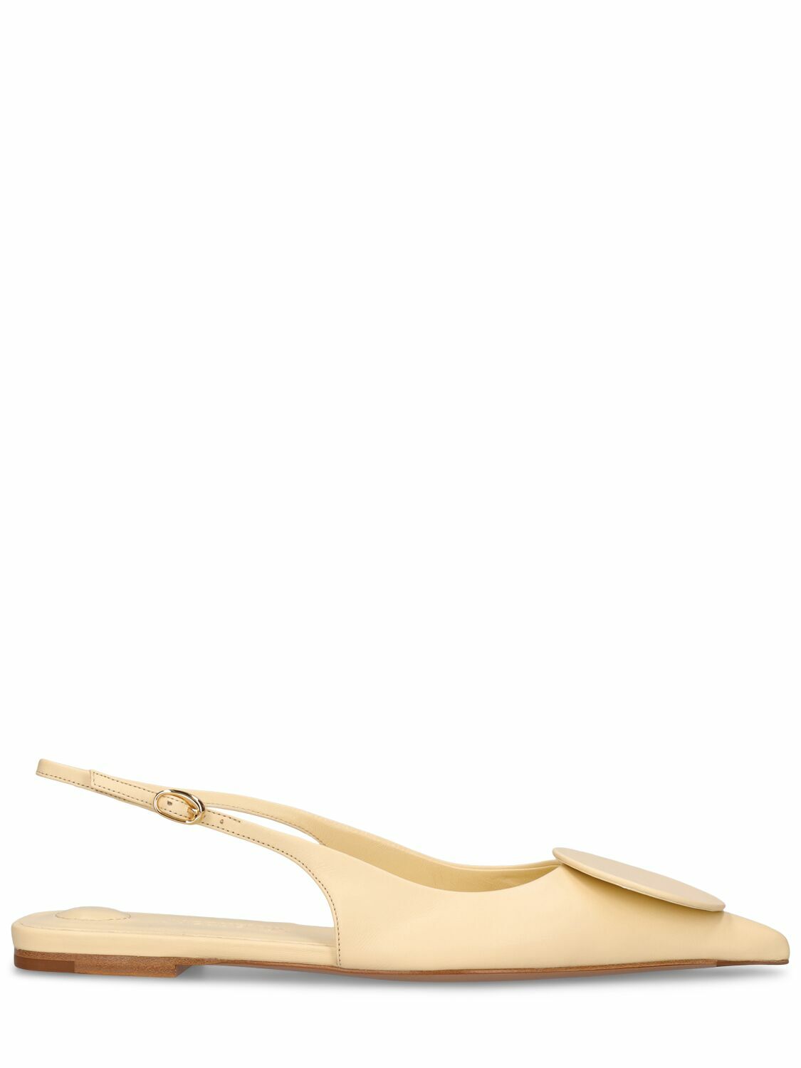 JACQUEMUS 10mm Duelo P Leather Slingback Flats Jacquemus