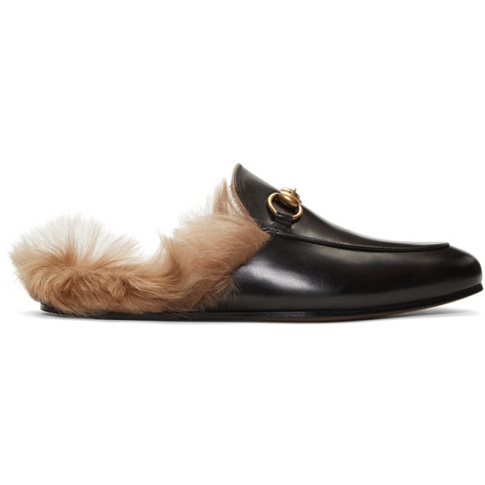 Photo: Gucci Black Princetown Slip-On Loafers