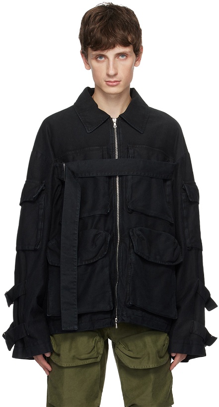 Photo: Dries Van Noten Black Garment-Dyed Jacket