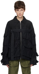 Dries Van Noten Black Garment-Dyed Jacket