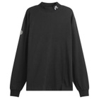 Malbon Men's Upland Mock Neck Long Sleeve T-shirt in Black
