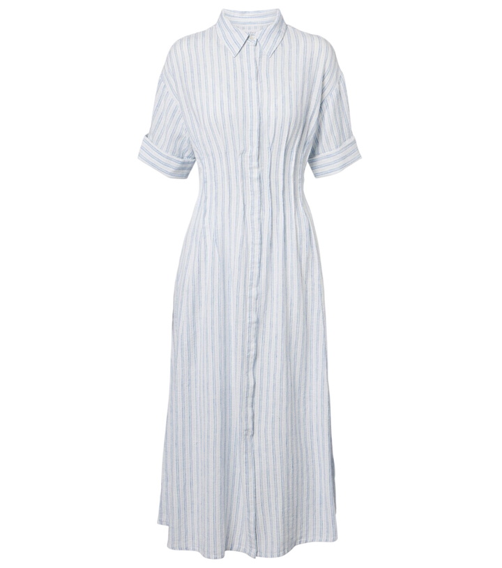 Photo: Velvet Saron striped cotton and linen shirt dress