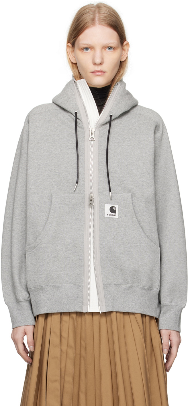 sacai Gray Carhartt WIP Edition Hoodie Sacai