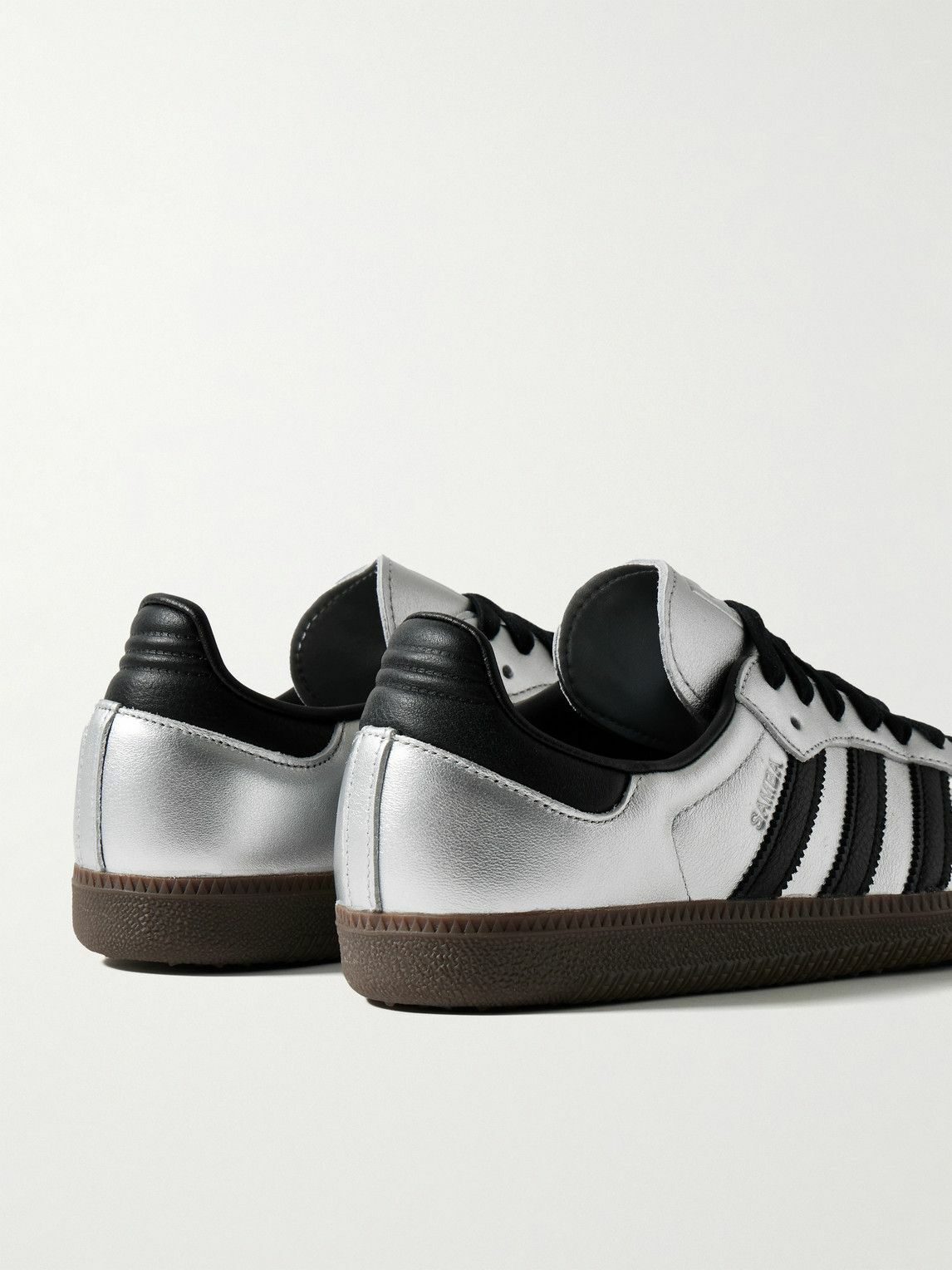 adidas Originals - Samba OG Metallic Leather Sneakers - Silver adidas  Originals