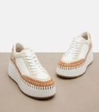 Chloé Nama leather-trimmed platform sneakers
