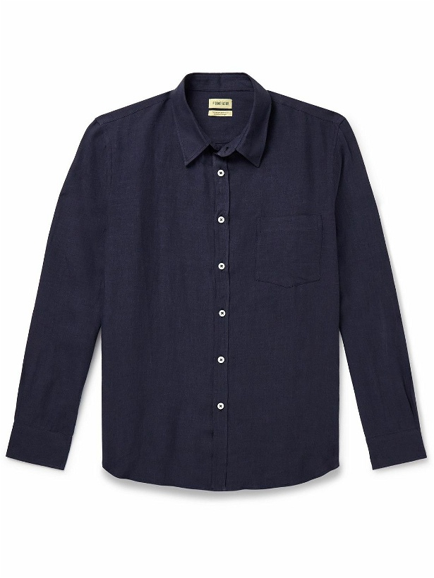 Photo: De Bonne Facture - Essential Belgian Linen Shirt - Blue
