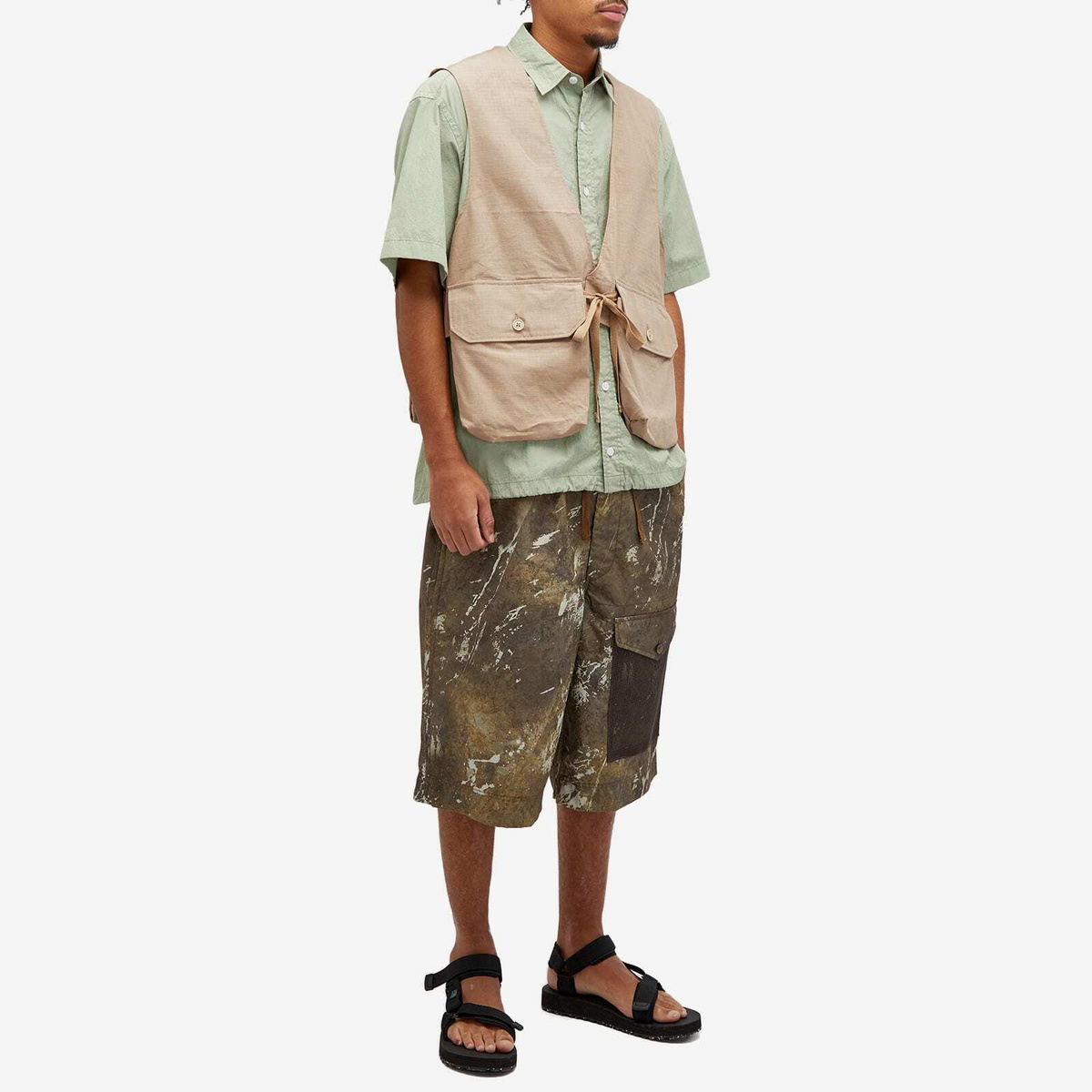 Merely Made Men's Patch Pocket Wide Short in Cedar Brown